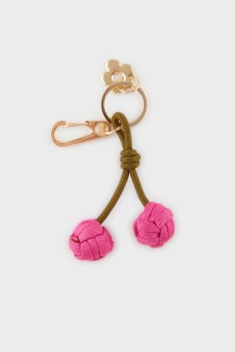 Porte-clés boule rose pour femme