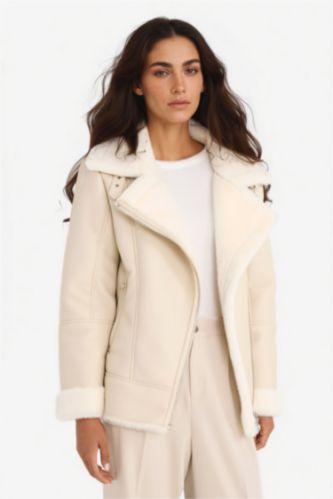 Su Geçirmez Oversıze Geniş Kalıp Suni Kürk Astarlı Fermuarlı Mont