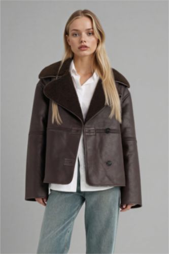 Regular Fit Suni Kürk Astarlı Mont