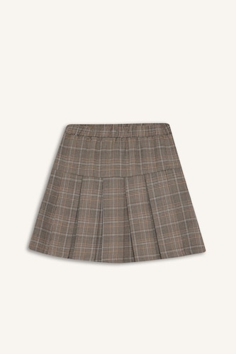 Girl Elastic Waist Plaid Pleated Skirt