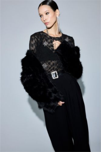 Regular Fit Kısa Suni Kürk