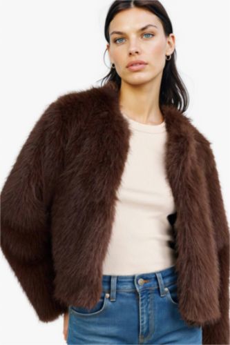 Regular Fit Faux Fur Jacket