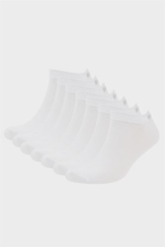 Erkek Beyaz Erkek 7'li Pamuklu Patik Çorap