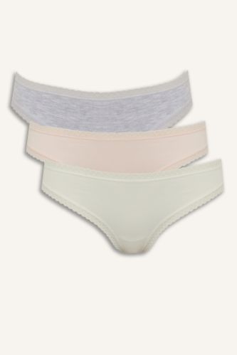 Fall in Love Lace Detailed 3 Piece Brazilian Panties