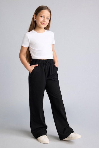 Girls & Teens Black Girl Wide Leg Trousers