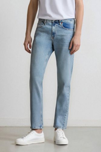 Slim Tapered Fit Dar Kalıp Normal Bel Daralan Paça Jean Pantolon