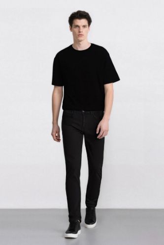 Sergio Regular Fit Normal Kalıp Normal Bel Boru Paça Siyah Jean Pantolon