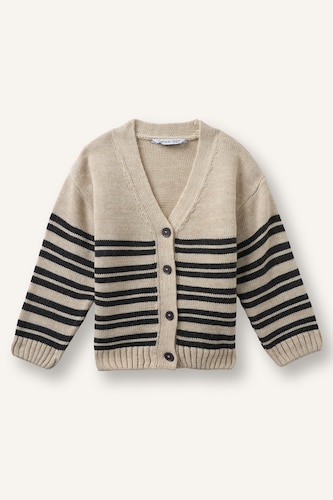 Baby Boys Light Stone Regular Fit V-Neck Cardigan