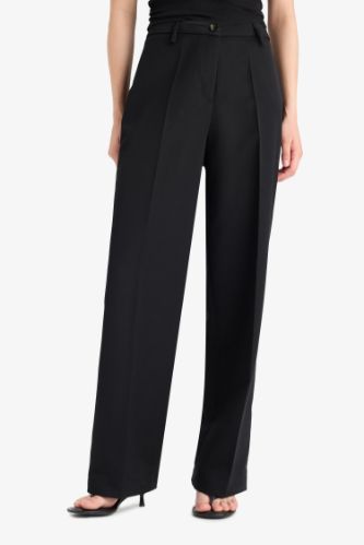 Wide Leg Normal Bel Basic Düz Standart Boy Pantolon