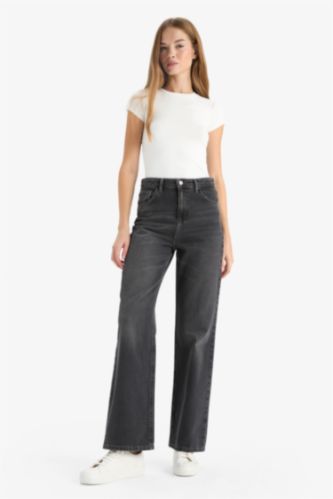 90's Wide Leg Yüksek Bel Uzun Jean Pantolon