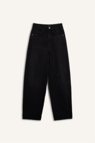 Baggy Fit Regular Hem Denim Trousers