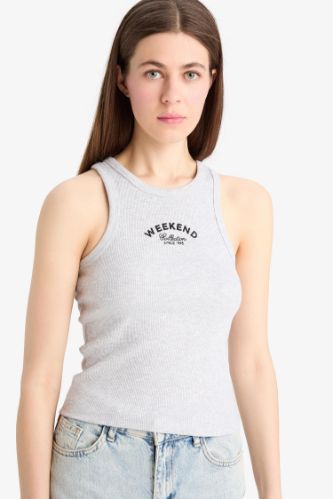 Slogan Camisole Halter Collar Tank Top