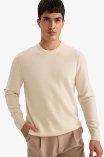 Yün-Kaşmir Standart Fit Bisiklet Yaka Kazak