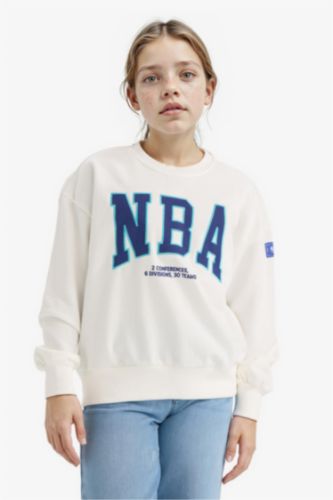Oversize Fit NBA Licensed Crew Neck Sweatshirt
