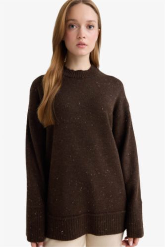 تونيك تريكو قصة فضفاضة بياخة مستديرة