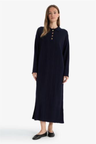 فستان تريكو كم طويل