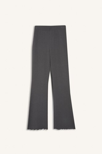 Pantalon patte d'éléphant gris basique Coupe évasée