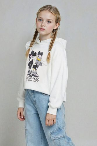 Girl Disney Mickey & Minnie Oversize Fit Hooded Sweatshirt