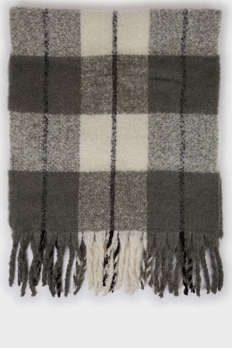 Woman Plaid Neck Scarf