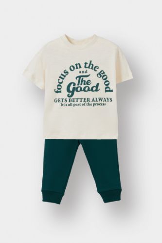 سيت بيبي ولادي بطبعة شعار - قطعتين