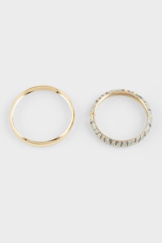 Woman 2 Piece Golden Bracelets