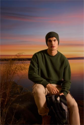 Relax Fit Bisiklet Yaka Polar Sweatshirt