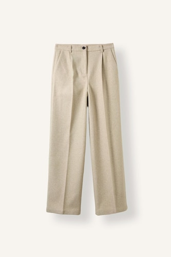 Pantalon en flanelle à taille haute et jambe large Coupe wide leg