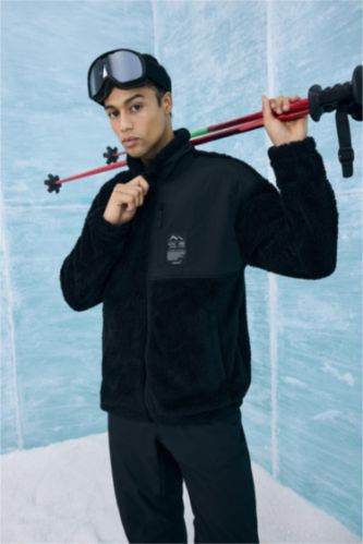 كارديجان قطيفة أوفر سايز بياقة عالية ببطانة ناعمة