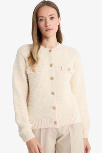 Regular Fit Crew Neck Knitwear Cardigan