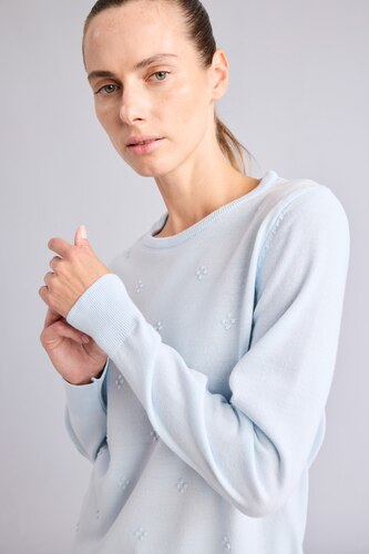 Woman Light Blue Regular Fit Knitwear Pullover