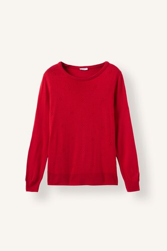 Woman Red Regular Fit Knitwear Pullover
