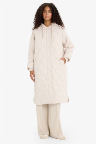 Regular Fit Kapüşonlu Çıtçıtlı Cepli Kapitoneli Parka