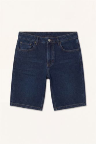 Men Dark Blue Slim Fit Denim Bermuda Shorts