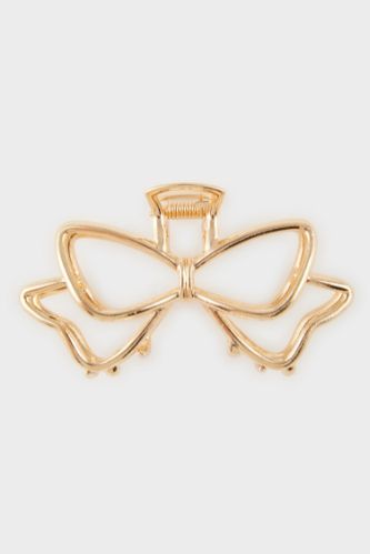 Woman Bow Gold Latch Clasp