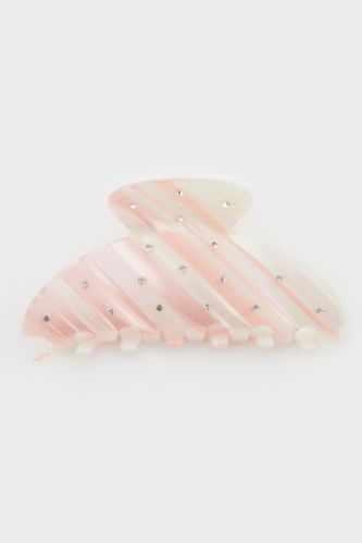 Pince à cheveux dorée effet nacré pour femme