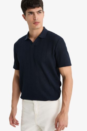 Knitwear Look Polo T-Shirt