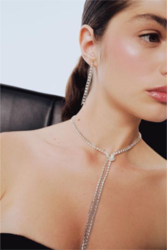 DCEY x DeFacto Kadın Taşlı Y Kolye Küpe Seti