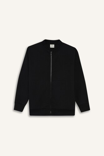 Boy College Collar Zippered Bomber Jacket