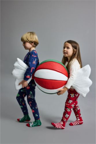 Kız Bebek Disney Mickey & Minnie Yılbaşı Temalı Pijama Takımı Uzun Kollu Üst Uzun Alt