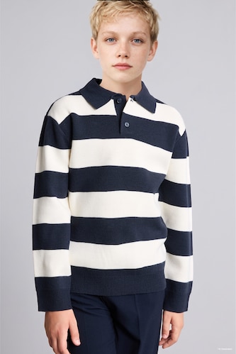 Pull à col polo pour garçon Coupe régulière