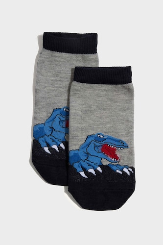 Boy Animal 5 Piece Cotton Short Socks