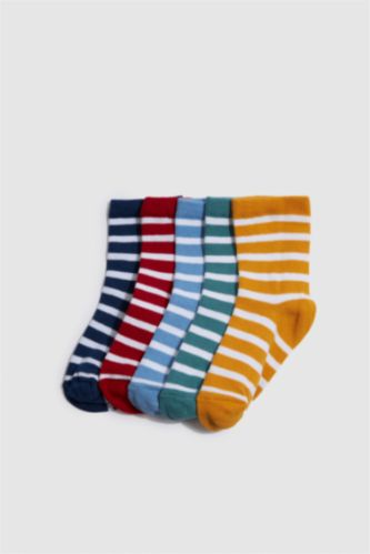 Boy 5 Piece Cotton Long Socks