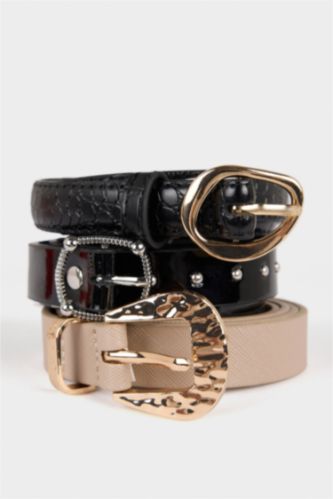 Kadın Suni Deri 3'lü Günlük Kemer