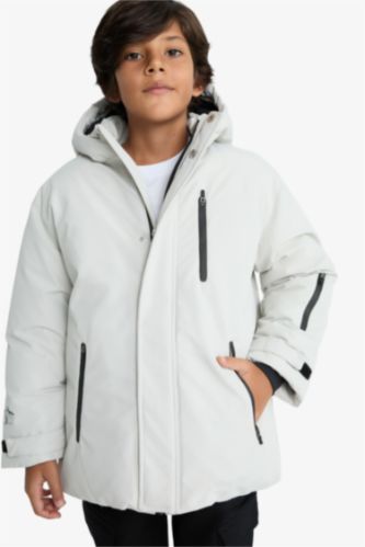 Erkek Çocuk Su İtici Kapüşonlu Polar Astarlı Mont