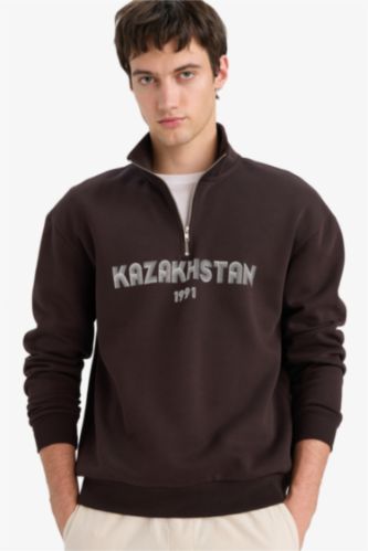 бокси фит орташа биік жаға Свитер