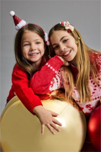 بلوفر بناتي تريكو قصة عادية برقبة مستديرة