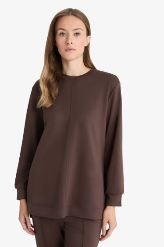 Regular Fit Crew Neck Long Sleeve Tunic
