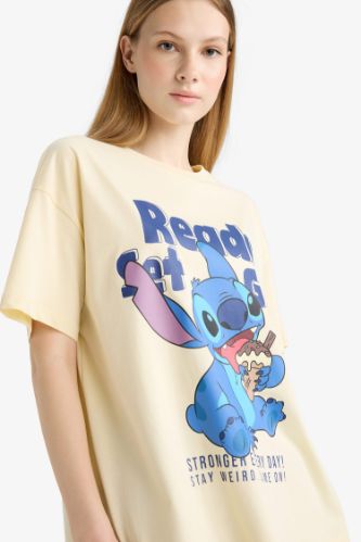 Coool Disney Lilo & Stitch Oversize Geniş Kalıp Baskılı Kısa Kollu Tişört