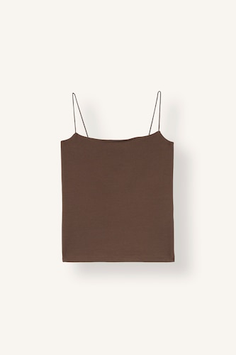 Women Brown Slim Fit Strappy Tank Top