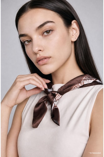 Women Brown Woman Foulard